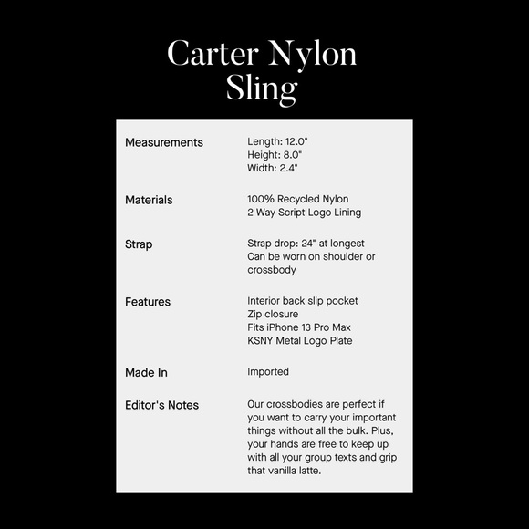 Kate Spade Carter Nylon Sling - Black NWT - Picture 16 of 16